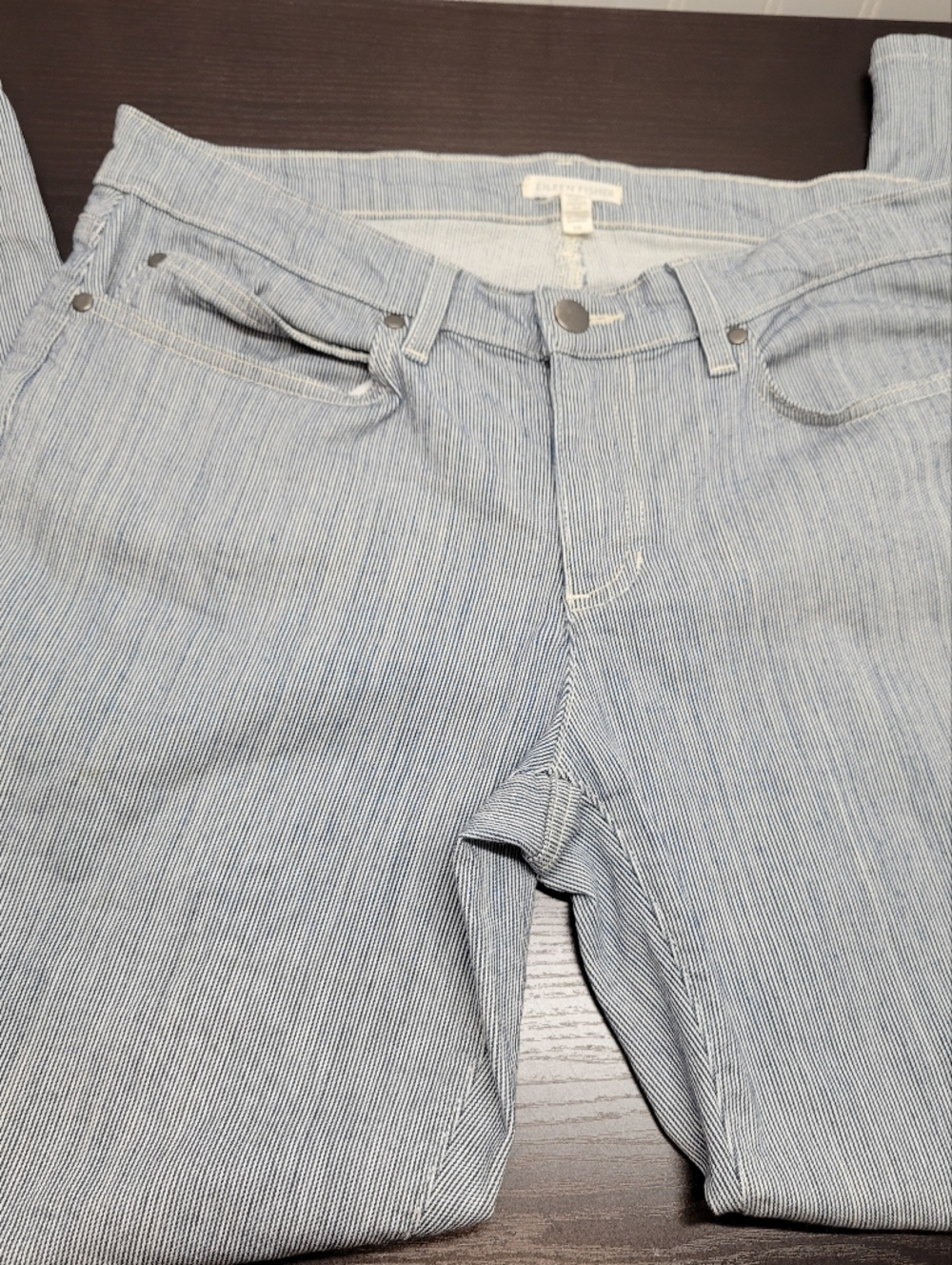 Eileen Fisher Railroad Stripe Jeans - Organic Cotton Tencel Blend - Size 10
